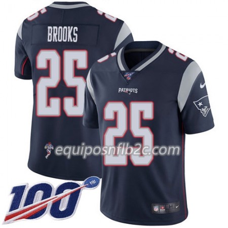 Camiseta Hombre NFL New England Patriots Terrence Brooks 25 Nike Navy Azul 100th